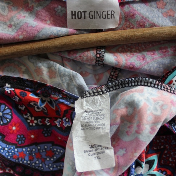 Hot Ginger Preowned Floral Print Swing Top Plus 2X - Picture 7 of 7